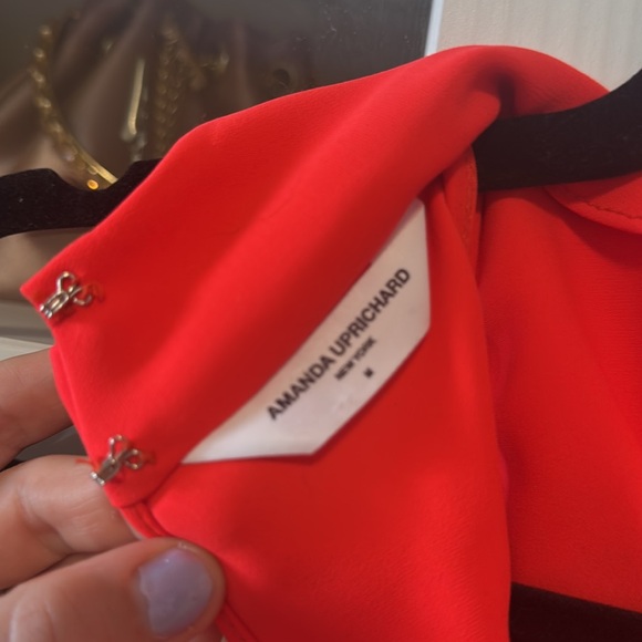 Amanda Uprichard Stanford Dress. Crimson/Bright Red. - Picture 3 of 12